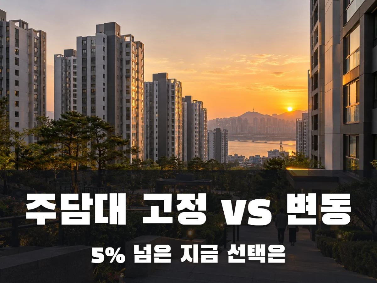 주담대 고정금리 변동금리, 5% 넘은 지금 무엇을 고를까?
